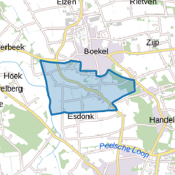 Verspreide huizen Zandhoek en Peelstraat