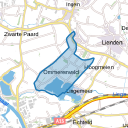 Ommerveld en verspreide huizen polder Meerten