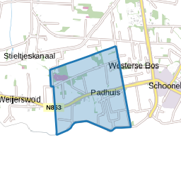 Verspreide huizen Vlieghuis en Padhuis