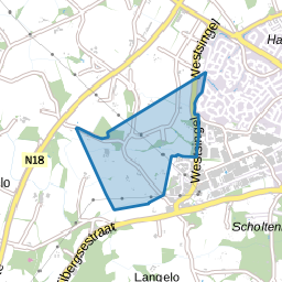 Verspreide huizen Langelo ten noorden van de spoorlijn