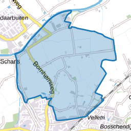 Verspreide huizen ten noorden van Oudenbosch