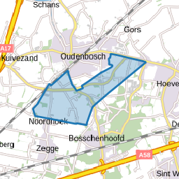 Verspreide huizen ten zuiden van Oudenbosch