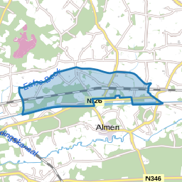Verspreide huizen Almen ten noorden van Twentekanaal