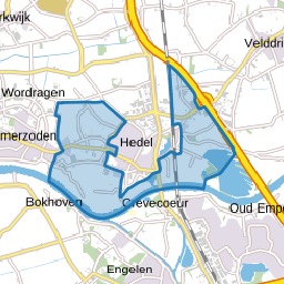 Verspreide huizen in het bouwgebied