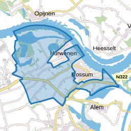 Verspreide huizen Hurwenen en Rossum