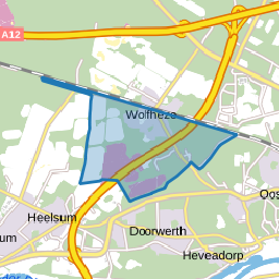 Wolfheze ten zuiden van het spoor