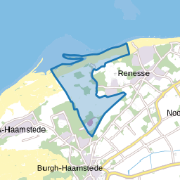 Verspreide huizen ten westen van Renesse