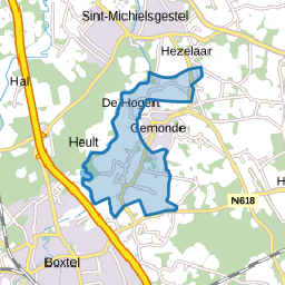 Verspreide huizen ten westen van Gemonde