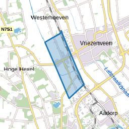 Verspreide huizen Vriezenveen ten westen van kanaal