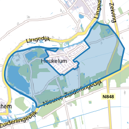 Verspreide huizen Heukelum en Friezenwijk