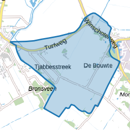 Verspreide huizen ten westen van Blijham