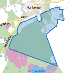 Verspreide huizen ten zuiden van Huijbergen