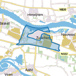 Verspreide huizen in de polder Zuilichem en omgeving