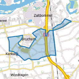 Verspreide huizen Kerkwijk en Bruchem