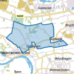 Verspreide huizen polders Delwijnen en Bruchem